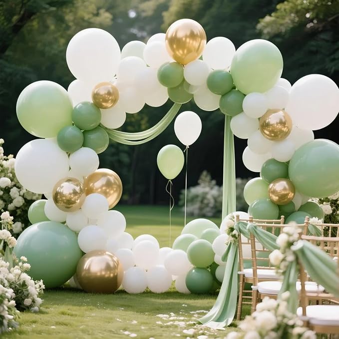 18 Inch Sage Green Balloons 12 Pack Big Balloons Thick Latex Green Party Balloon - Image 5