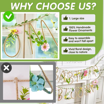Baby in Bloom Banner, for Baby Shower decorations, Wildflower Butterflies Baby - Image 5