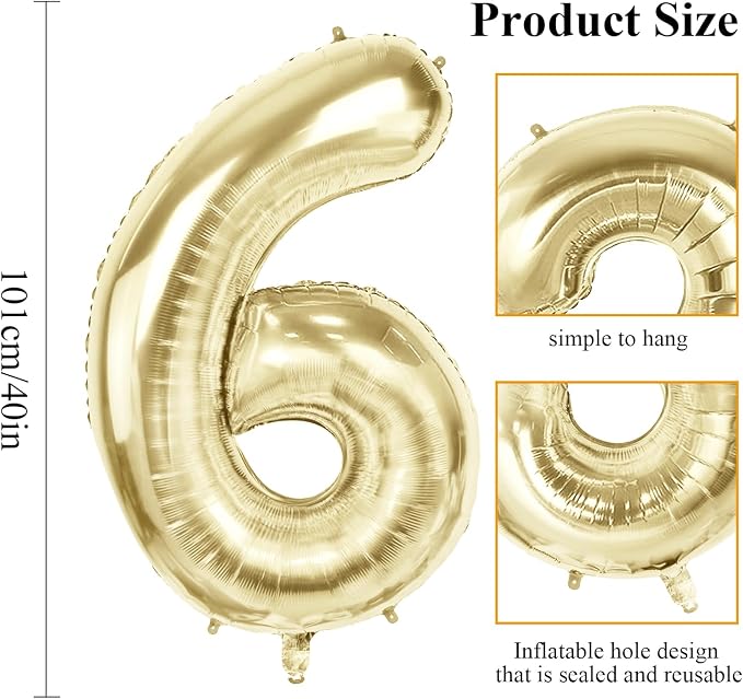 Number 64 Balloons for 64th Birthday Party Decorations, 40 Inch 0-100 - Image 2