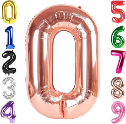 40 In Rose Gold Number 0 Balloon, 0th Birthday Party Decorations by Hadoife