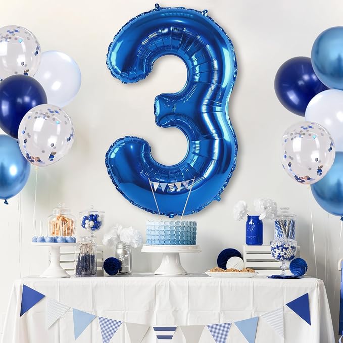 Navy Blue 3rd Birthday Balloon - Image 5