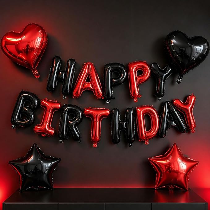 Red and Black Birthday Decorations - Image 2