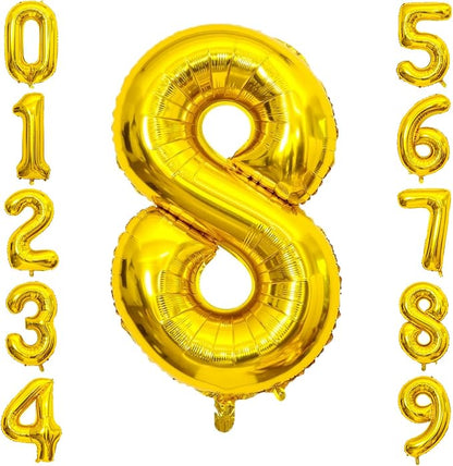 Gold Number Balloons Birthday Balloons by United-UnicornsParty
