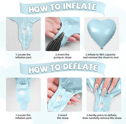 Blue White Heart Balloons - Image 4