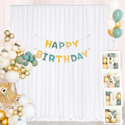 Sequin Backdrop Curtains 10ft x 10ft White Background Drapes | Giltter Curtains - Image 4