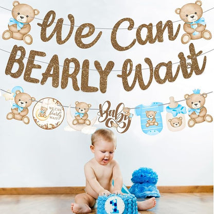 CANDY CHEF We Can Bearly Wait Banners Bear Baby Shower Banner Teddy Bear Baby - Image 7