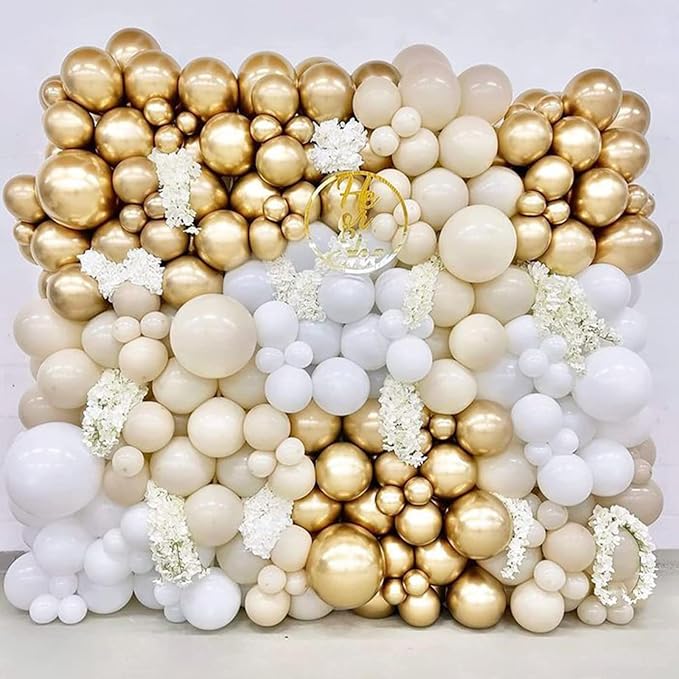 PartyWoo White and Gold Balloons, Party Decorations - Image 7