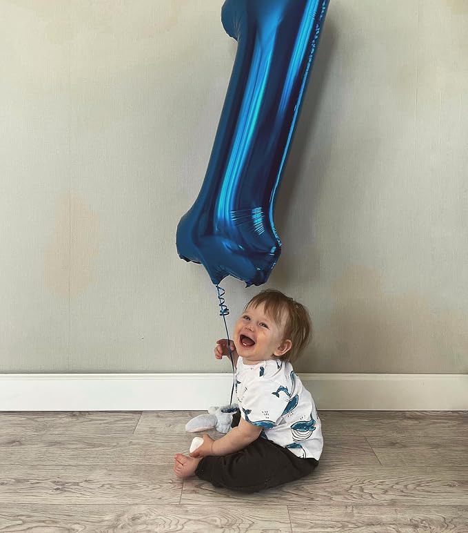 40 Inch Navy Blue Number 3 Balloon, 3rd Blue Birthday Party Decorations | 40 - Image 2