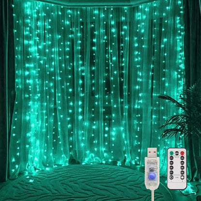 Curtain Lights for Christmas, 200 Led 6.5ft x 6.5ft Hanging String Lights by SUDDUS