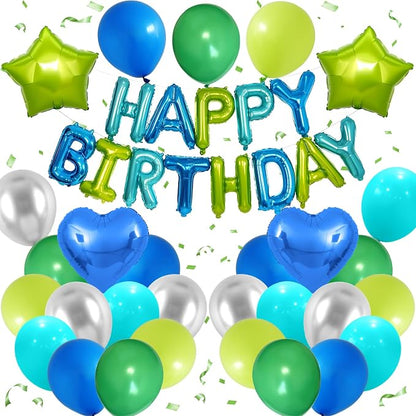 Blue Green Birthday Decorations by BTZO