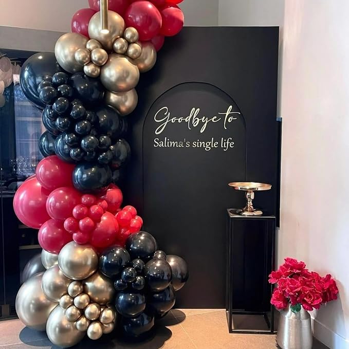 Red Black Gold Balloon Arch Garland Kit Leopard Cheetah Print Party Balloons - Image 8
