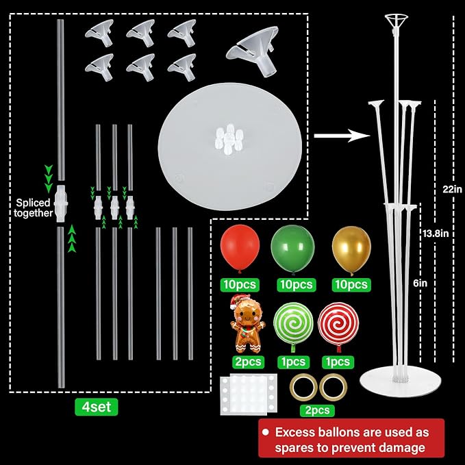 4 Sets Christmas Party Balloons Stand Kit - Image 2