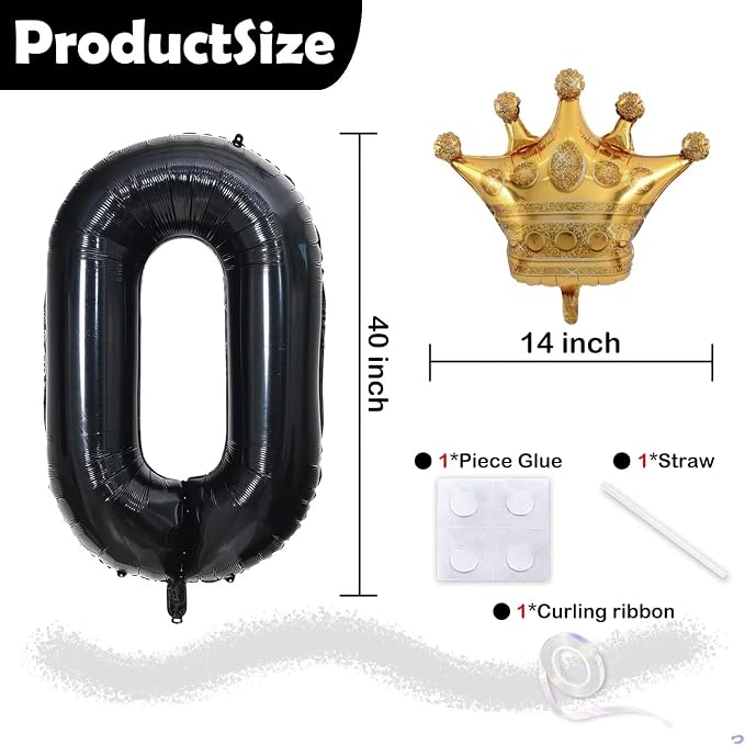 40 inch Large Black 14 Balloon Number - Image 2