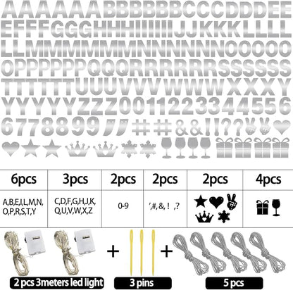 175Pcs DIY Glitter Customizable Banner Kit Happy Birthday Letters Banner Winter - Image 4