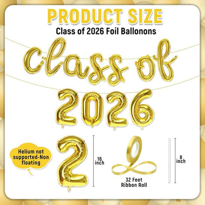 Class of 2026 Graduation Balloons, Grad Party Supplies, Balloon Banner - Image 2