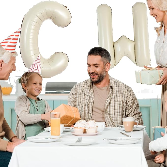 TONIFUL 40 Inch Large Cream White Letter C Balloons Giant Alphabet Letter - Image 5