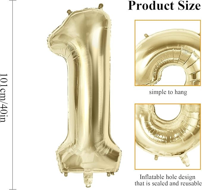 Number 16 Balloons for 16th Birthday Party Decorations, 40 Inch 0-100 - Image 2