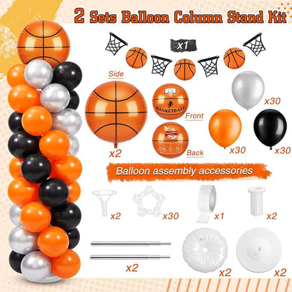 Yalikop 2 Sets Basketball Party Balloon Column Stand Kit - Image 2