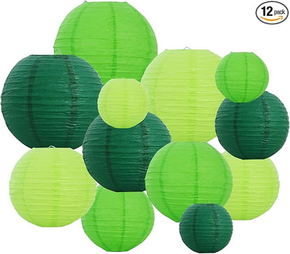 BEISHIDA Green Mix Paper Lanterns 12Pcs 6/8/10/12 Inch Round Chinese Lamp | by Beishida