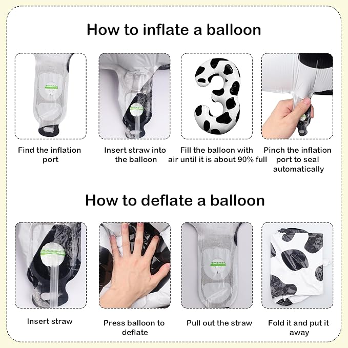 Cow Print Number Balloon 40 Inch Cow Print Number 3 Balloon Cowgirl Theme - Image 5