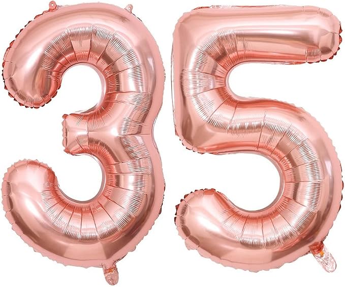 40 Inch Rose Gold 35 Balloons Giant Number 35 Balloons Rose Gold 35 Birthday by LHOAVWE