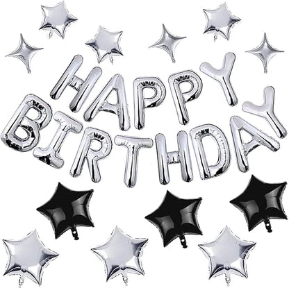 CANREVEL Happy Birthday Banner Decorations + 12Pcs Star Balloons, by CANREVEL