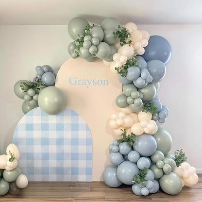 Sage Green Blue Beige Balloons 12inch Boho Birthday Baby Bridal Shower Dino | - Image 3