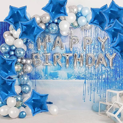 TONIFUL 30 Pcs Star Shaped Balloons 18 Inch Large Blue Foil Balloons | Big - Image 4