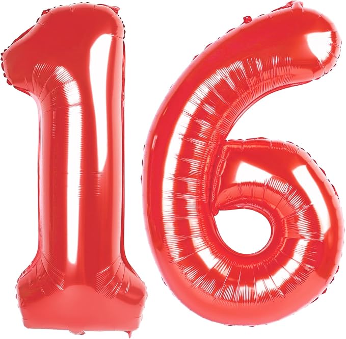 16 Balloon Number 40 Inch Red Balloons by Mluchee