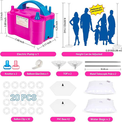 Balloon Column Stand Kit with Electric Balloon Pump | Adjustable Metal 9 Feet - Image 2