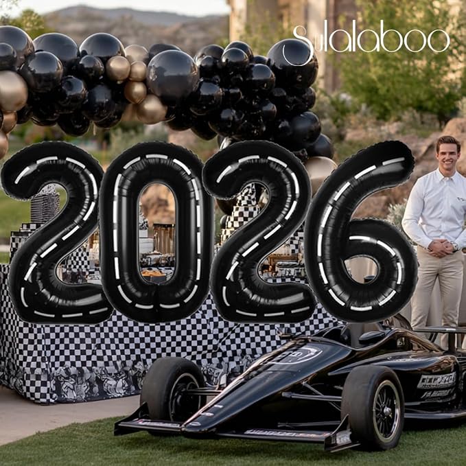 Race Car 40 Inch Black 24 Big Large Helium Balloon Number 0-9 | Track Giant - Image 3