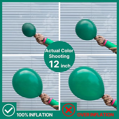 PartyWoo Dark Green Balloons 50pcs Emerald Hunter Forest Green Boho Neutral | - Image 3