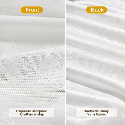Anmao White Semi Sheer Light Filtering Curtains 102 Inches Long 2 Panels - Image 3