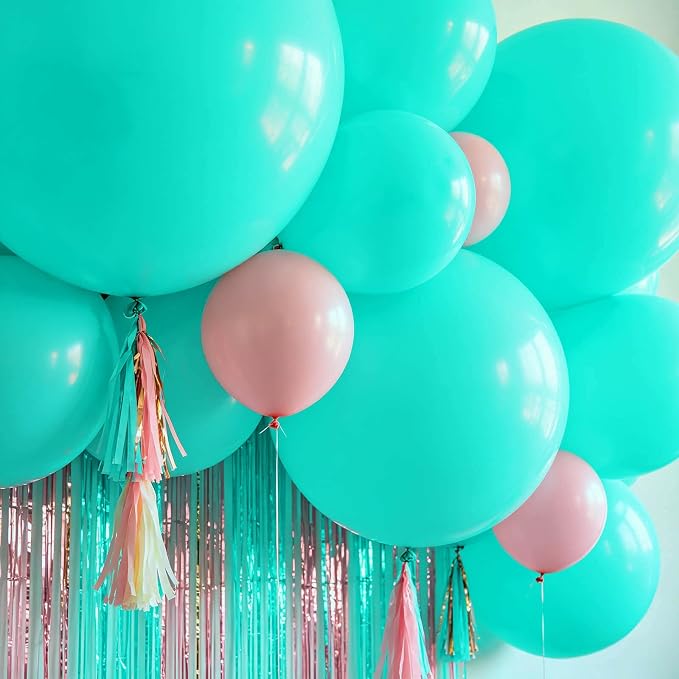 18 Inch Teal Balloons 12 Pack Big Balloons Thick Latex Turquoise Dark Teal - Image 3