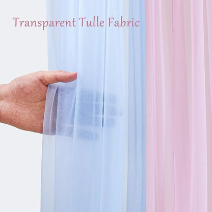 10x10ft Pink Blue Tulle Backdrop Curtain - Image 6