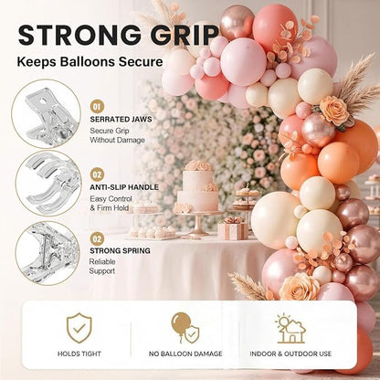 15 Pack Clear Balloon Arch Clips w/100 Pcs Balloon Rings - Image 3