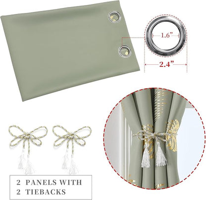 Sage Green Blackout Curtains for Living Room 96 Inches Long, Room Darkening - Image 5
