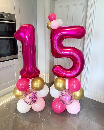 40 Inch Hot Pink 10 Number Balloons Giant 10 Balloons Hot Pink Birthday 10 - Image 6