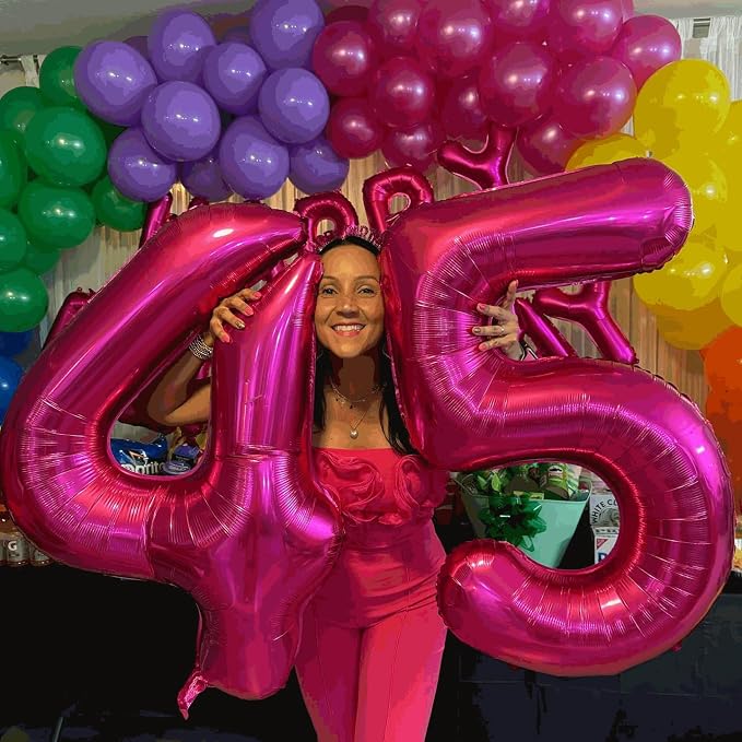 22 Balloon - Hot Pink Birthday Number Balloons, 40 Inch Party Decorations | Hot - Image 3