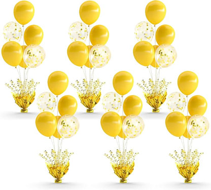 Gold Balloon Table Centerpiece Kit, 6 Sets Gold Balloon Stands by Besutolife