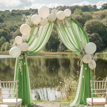 Wedding Arch Draping Fabric Backdrop Drapes 4 Panels, Sage Green | 28.7"x20FT - Image 4