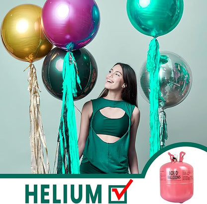 PartyWoo Dark Green Large Round Giant 4D Jumbo Foil Balloons 6pcs 22 Inch | 22 - Image 3