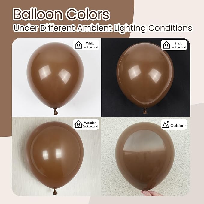 Dark Brown Balloons 12 inch - Image 4