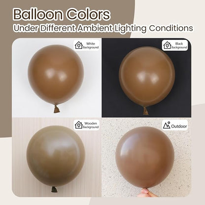 Awenztech 122pcs Dark Brown Balloons, 18 12 10 5 inch Boho Balloons Different - Image 4