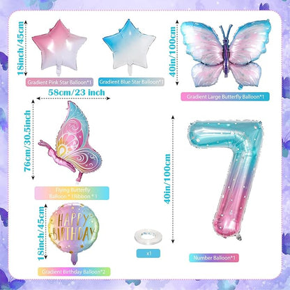 Butterfly Balloons 7th Birthday Decorations - Image 2