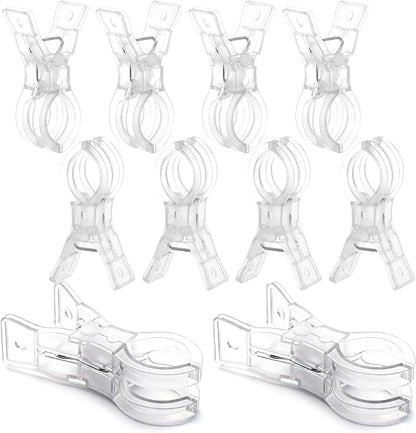 10 Pack Balloon Arch Clips, 3.5'' Clear Plastic Spring Clamps | Heavy Duty Clips by Huiguli
