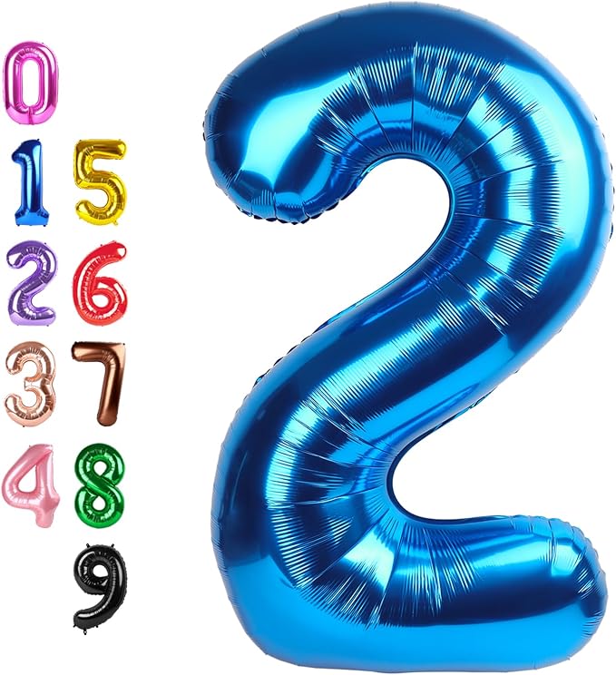 Number Balloons 2 Balloon 40 inch Dark Blue by Enyeopd