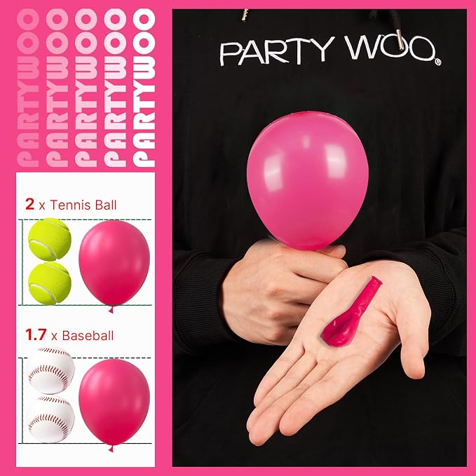PartyWoo Hot Pink Balloons 100pcs Magenta Fuchsia Color 5 Inch | Balloons - Image 3