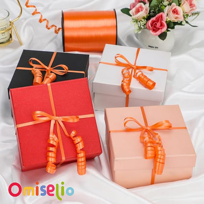 Orange Ribbon - 500 Yard Crimped Curly Orange Curling Ribbon - Image 2