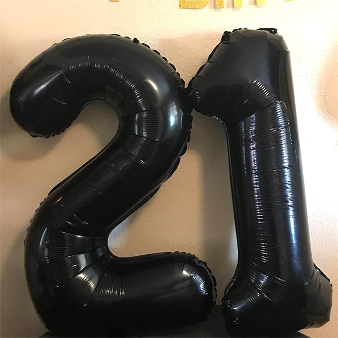 Black 16th Birthday Balloons for Boys Girls, 40 Inch Big Black Mylar Foil - Image 4